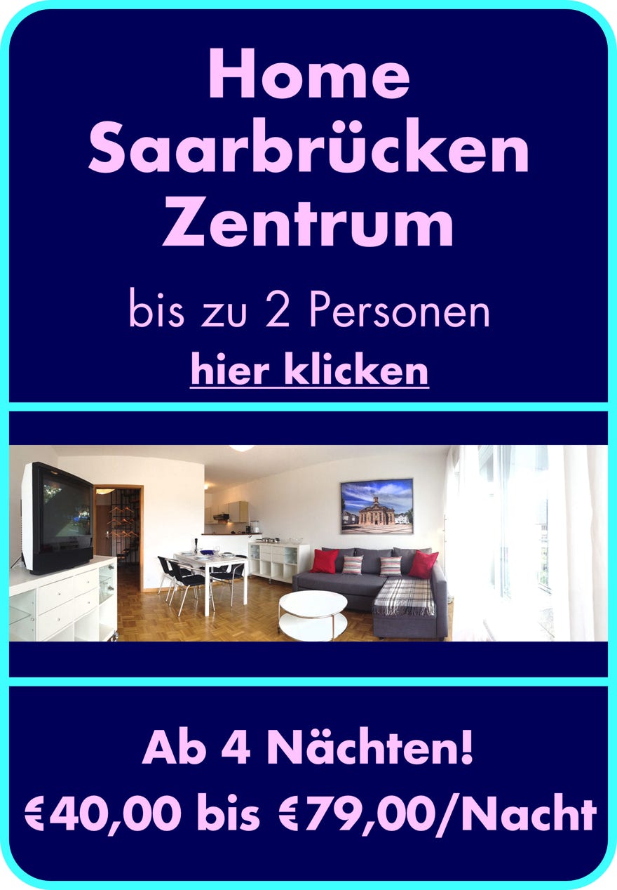 Klicken Sie hier um Fotos und weitere Informationen über die Wohnung zu erhalten. Die Ferienwohnung "Home Saarbrücken Zentrum" ist voll ausgestattet mit allem was einen Aufenthalt angenehm macht